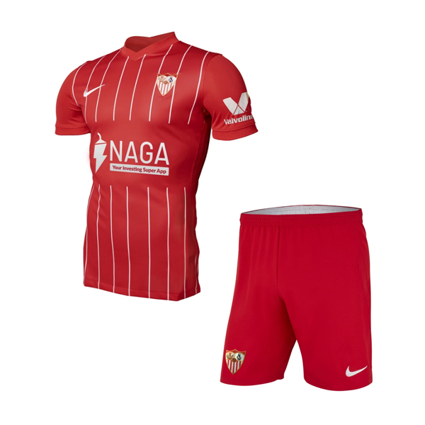 Kids Sevilla 2021/22 Away Soccer Kits Shirt With Shorts